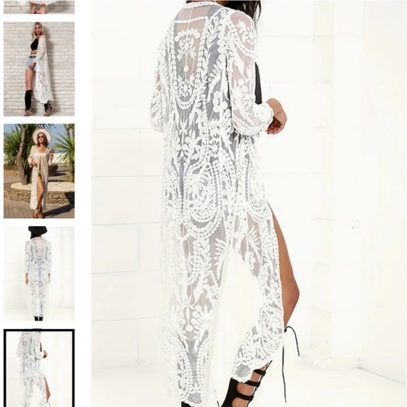 Hayden Other - Hayden Los Angeles White Lace Duster Kimono Bohemian Feminine One Size New
